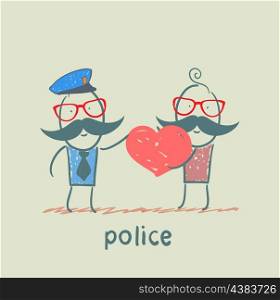 Police listen to a man in love