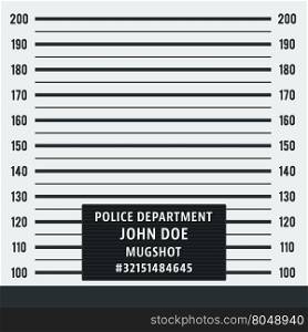 Police mugshot background. Police mugshot. Police lineup on white background. Vector illustration