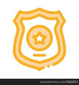 Police Officer Badge Icon Vector. Outline Police Officer Badge Sign. Isolated Contour Symbol Illustration. Police Officer Badge Icon Outline Illustration