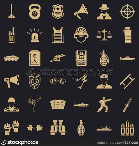 Police officer icons set. Simple set of 36 police officer vector icons for web for any design. Police officer icons set, simple style
