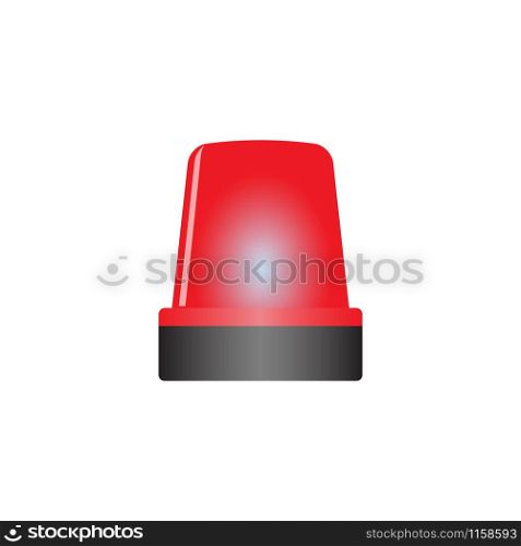 Police or ambulance red flashing light icon isolated on white background. Police or ambulance red flashing isolated on white background