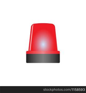 Police or ambulance red flashing light icon isolated on white background. Police or ambulance red flashing isolated on white background