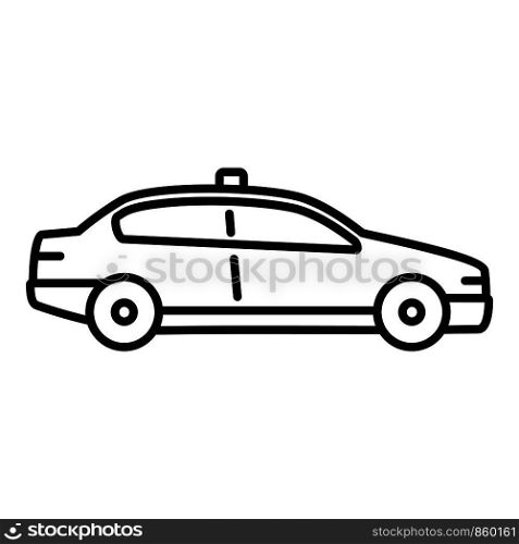 Police patrol car icon. Outline police patrol car vector icon for web design isolated on white background. Police patrol car icon, outline style