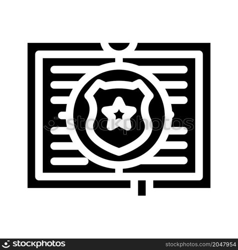 police procedurals glyph icon vector. police procedurals sign. isolated contour symbol black illustration. police procedurals glyph icon vector illustration