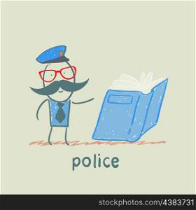 Police reads the book