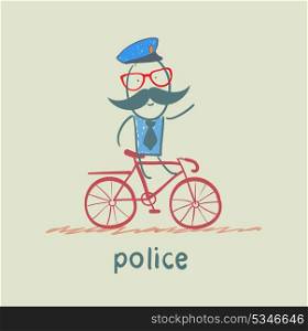 Police riding a bike