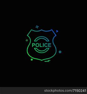 police shield emblem force icon vector design