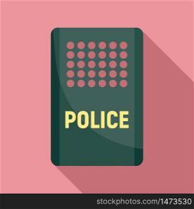 Police shield icon. Flat illustration of police shield vector icon for web design. Police shield icon, flat style
