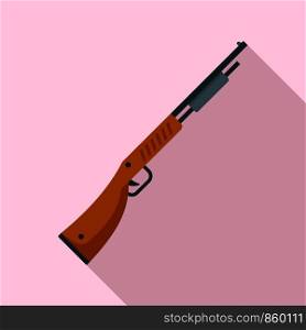 Police shotgun icon. Flat illustration of police shotgun vector icon for web design. Police shotgun icon, flat style