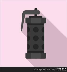 Police smoke grenade icon. Flat illustration of police smoke grenade vector icon for web design. Police smoke grenade icon, flat style