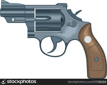 Police Special Revolver Vector Illustration