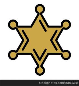 Police star badge icon outline vector. Security equipment. Guard station. Police star badge icon outline vector. Security equipment
