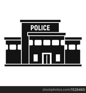 Police station building icon. Simple illustration of police station building vector icon for web design isolated on white background. Police station building icon, simple style