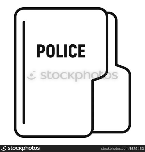 Police station folder icon. Outline police station folder vector icon for web design isolated on white background. Police station folder icon, outline style