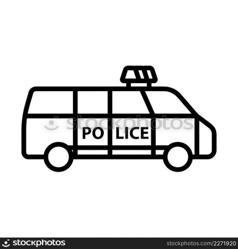 Police Van Icon. Bold outline design with editable stroke width. Vector Illustration.