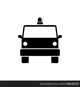 Police Van, Special Forces Minibus. Flat Vector Icon illustration. Simple black symbol on white background. Police Van, Special Forces Minibus sign design template for web and mobile UI element. Police Van, Special Forces Minibus Flat Vector Icon