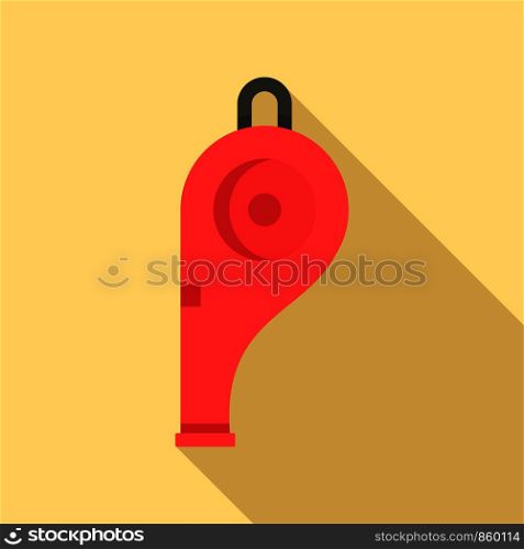 Police whistle icon. Flat illustration of police whistle vector icon for web design. Police whistle icon, flat style