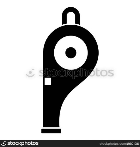 Police whistle icon. Simple illustration of police whistle vector icon for web design isolated on white background. Police whistle icon, simple style