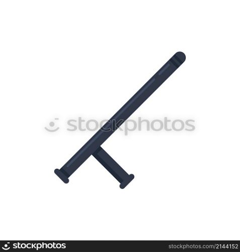Policeman baton icon. Flat illustration of policeman baton vector icon isolated on white background. Policeman baton icon flat isolated vector