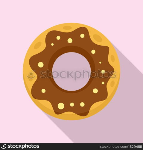 Policeman donut icon. Flat illustration of policeman donut vector icon for web design. Policeman donut icon, flat style