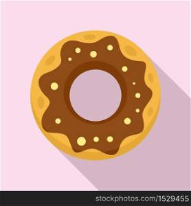 Policeman donut icon. Flat illustration of policeman donut vector icon for web design. Policeman donut icon, flat style