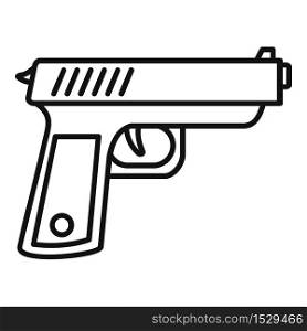 Policeman gun icon. Outline policeman gun vector icon for web design isolated on white background. Policeman gun icon, outline style