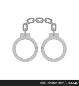 Policeman handcuffs icon. Flat illustration of policeman handcuffs vector icon isolated on white background. Policeman handcuffs icon flat isolated vector