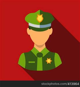 Policeman icon. Flat illustration of policeman vector icon for web design. Policeman icon, flat style