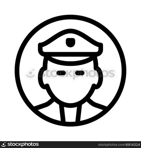 policeman, icon on isolated background