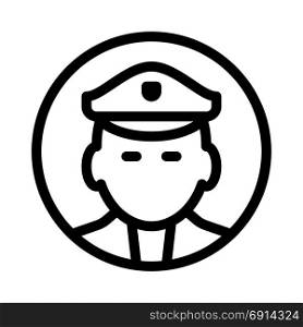policeman, icon on isolated background