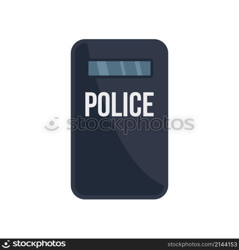 Policeman shield icon. Flat illustration of policeman shield vector icon isolated on white background. Policeman shield icon flat isolated vector