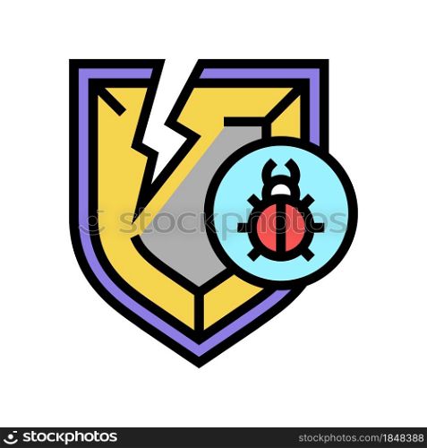 policy virus problem color icon vector. policy virus problem sign. isolated symbol illustration. policy virus problem color icon vector illustration