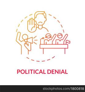 Political denial gradient concept icon. Ideology and movements. Politicians against eco regulation. Anti-environmentalism abstract idea thin line illustration. Vector isolated outline color drawing.. Political denial gradient concept icon