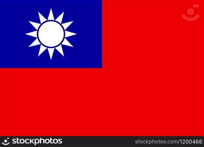 Political symbol Flag of Taiwan vector illustration.. Flag of Taiwan vector illustration.