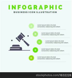 Politics, Law, C&aign, Vote Solid Icon Infographics 5 Steps Presentation Background
