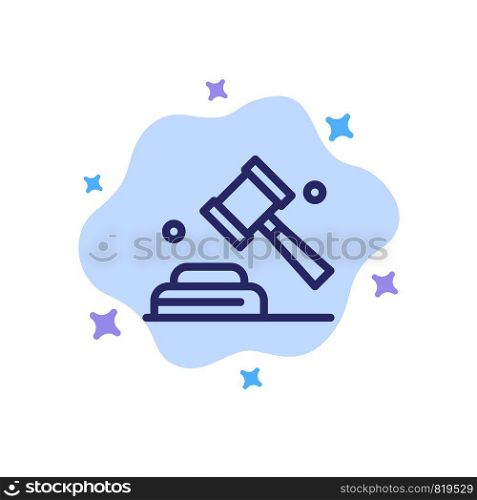 Politics, Law, Campaign, Vote Blue Icon on Abstract Cloud Background