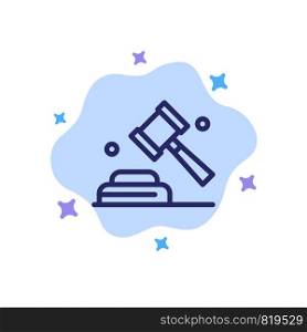 Politics, Law, Campaign, Vote Blue Icon on Abstract Cloud Background