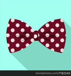 Polka bow tie icon. Flat illustration of polka bow tie vector icon for web design. Polka bow tie icon, flat style