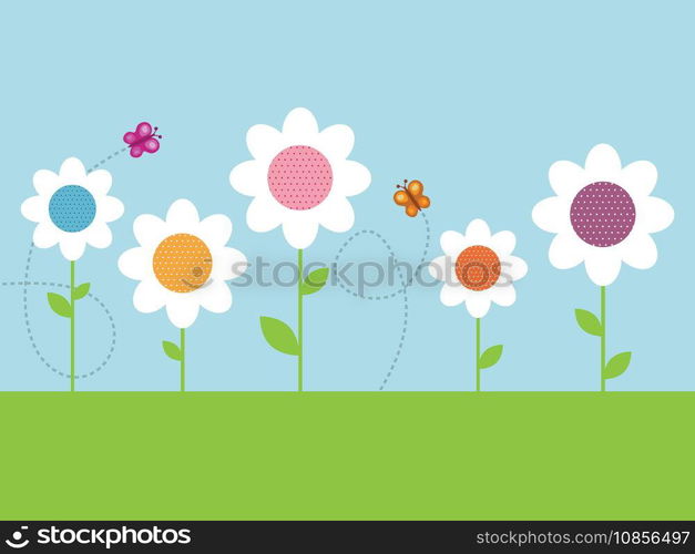 Polka dot daisies vector image