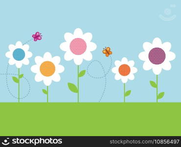 Polka dot daisies vector image
