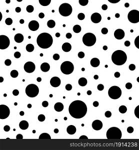 Polka dot pattern. Seamless pattern with black circle on white background. Abstract texture for print. Irregular big and small spot. Fashion geometric illustration with halftone. Vector.. Polka dot pattern. Seamless pattern with black circle on white background. Abstract texture for print. Irregular big and small spot. Fashion geometric illustration with halftone. Vector