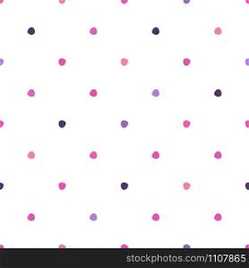 Polka dot seamless pattern on white background. Cute wallpaper. Simple design for fabric, textile print, wrapping paper, children textile. Vector illustration. Polka dot seamless pattern on white background. Cute wallpaper.