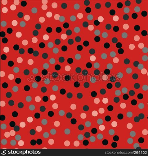 Polka dot seamless pattern. Vector illustration. Living coral.