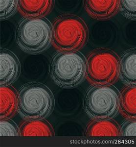 Polka dot seamless pattern with abstract circles. Vector illustration