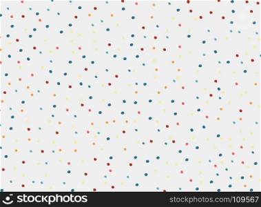polka dots colorful pattern on white background and texture. Vector illustration