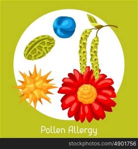 Pollen allergy. Vector illustration for medical websites advertising medications. Pollen allergy. Vector illustration for medical websites advertising medications.