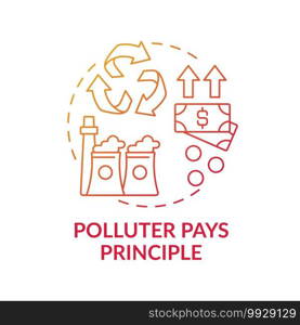 Polluter pays principle concept icon. Ethical banking idea thin line illustration. Climate justice. Vector isolated outline RGB color drawing. Ecological compensation. Polluter pays principle concept icon