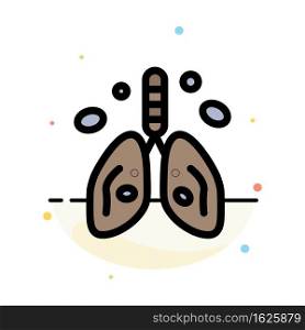 Pollution, Cancer, Heart, Lung, Organ Abstract Flat Color Icon Template