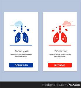 Pollution, Cancer, Heart, Lung, Organ Blue and Red Download and Buy Now web Widget Card Template