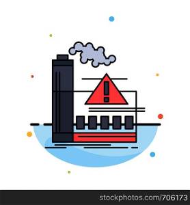 pollution, Factory, Air, Alert, industry Flat Color Icon Vector